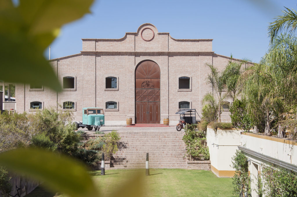The facade of Escorihuela Winery