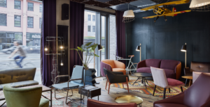 The lounge of the me and all hotel Mainz