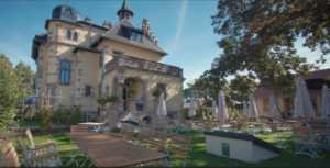Monument to German wine architecture Picture of the villa shows the beautiful architecture