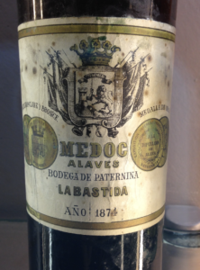 A bottle of Médoc Alavés. Photo by Tom Perry. Taken at La Granja Remelluri.