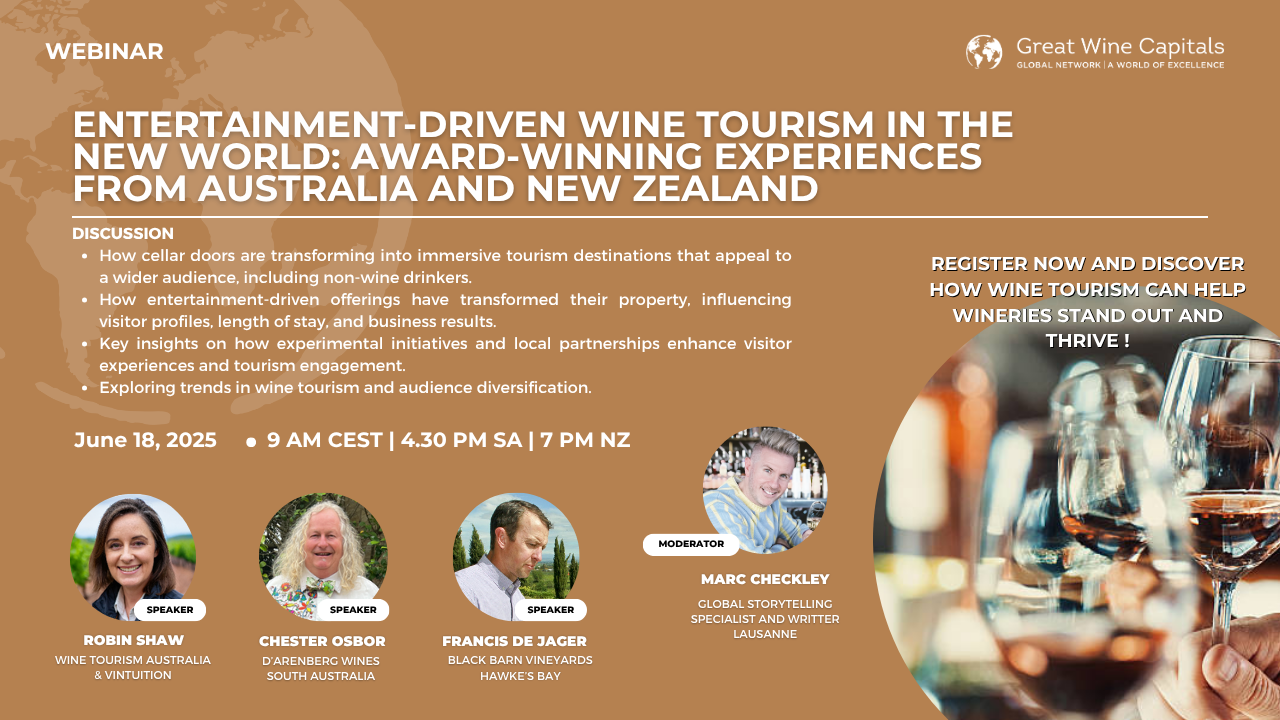 GWC Webinar: Entertainment-Driven Wine Tourism in the New World: Award-Winning Experiences from Australia and New Zealand